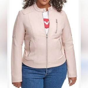 Levi Strauss & Co. Women's Blush Pastel Pink Faux Leather Jacket Size 2X